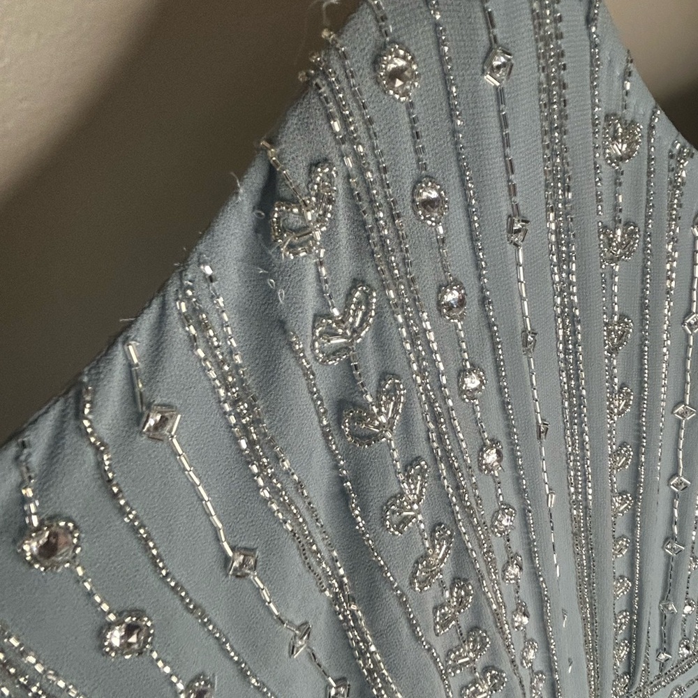 Mac Duggal Light Blue Beaded Elegant Formal Dress - Picture 15 of 16